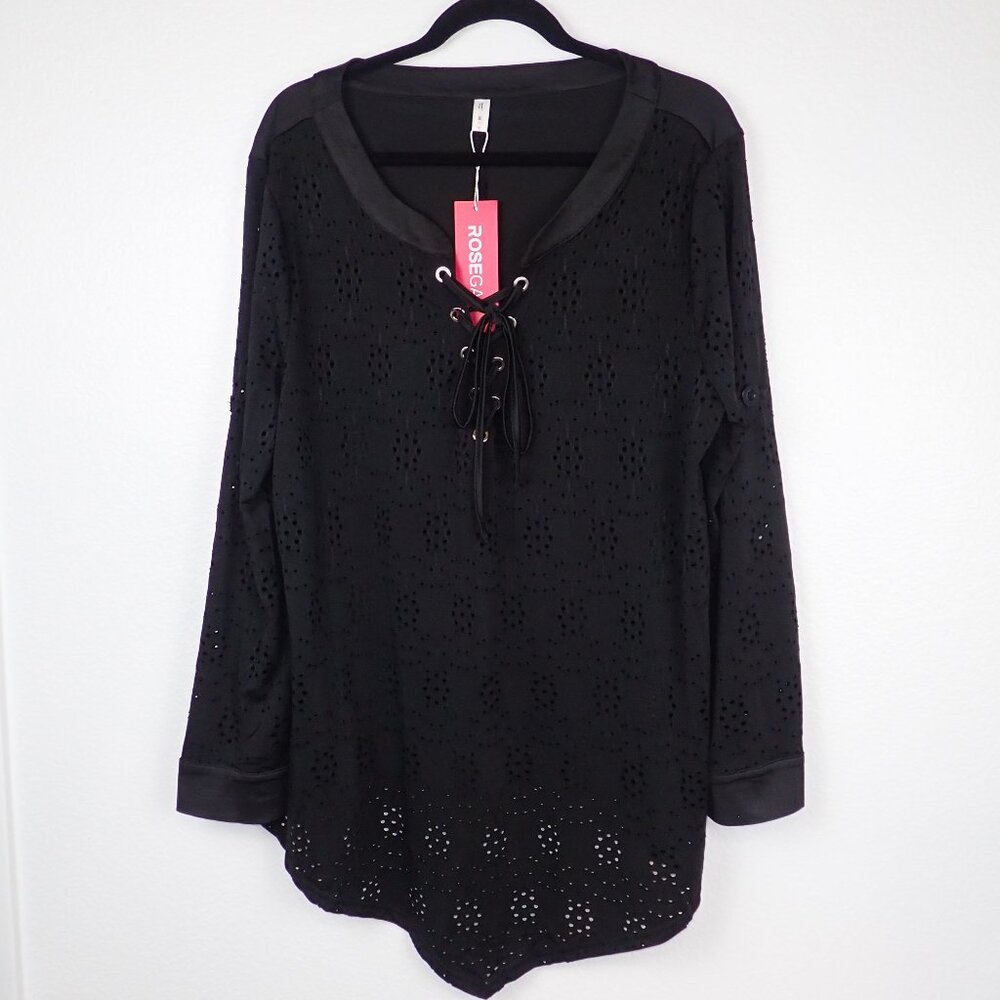 Rosegal Swim Cover Up Women's 3XL Black eyelet Brand New